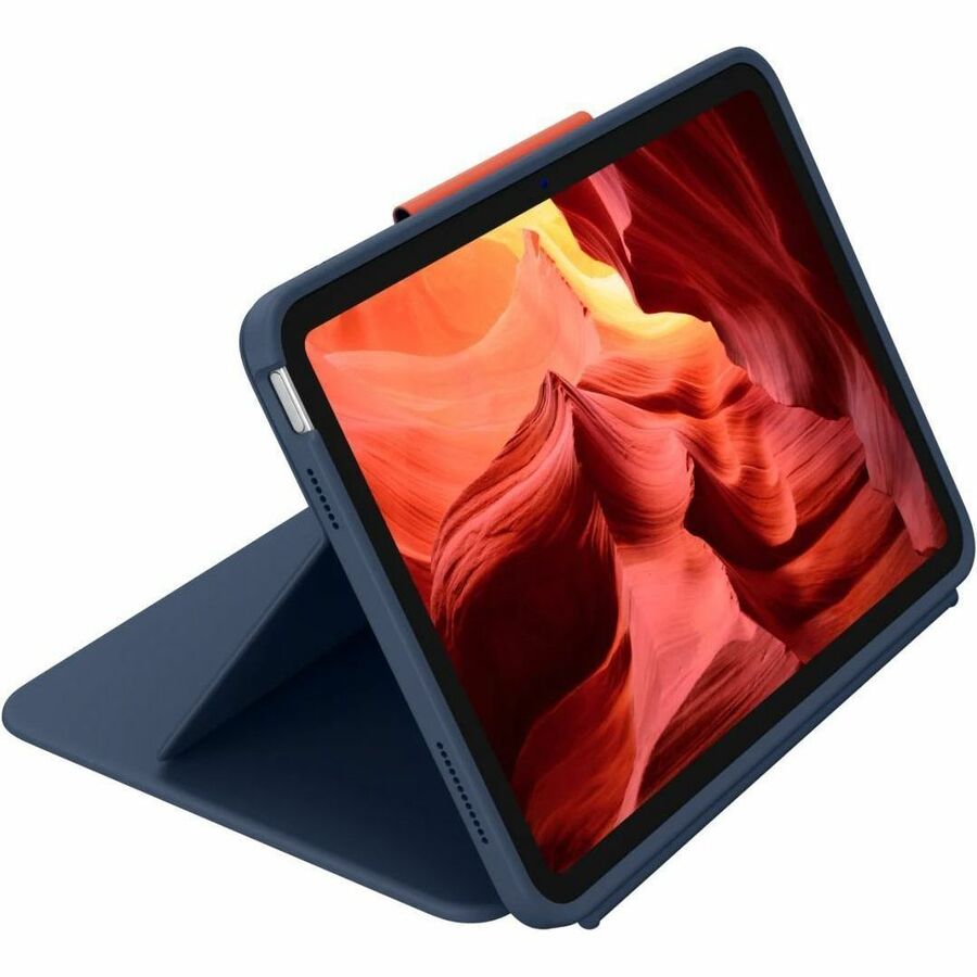 Logitech Rugged Combo 4 Touch Rugged Keyboard/Cover Case (Folio) for 10.9" Apple iPad (10th Generation) Tablet - Classic Blue
