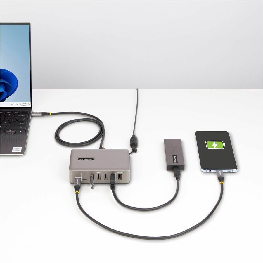 StarTech.com Hub USB-C 10 ports, 8 ports USB-A + 2 ports USB-C, auto-alimenté avec alimentation 65 W, USB 3.1 10 Gbit/s, pour ordinateur de bureau/portable, avec chargeur