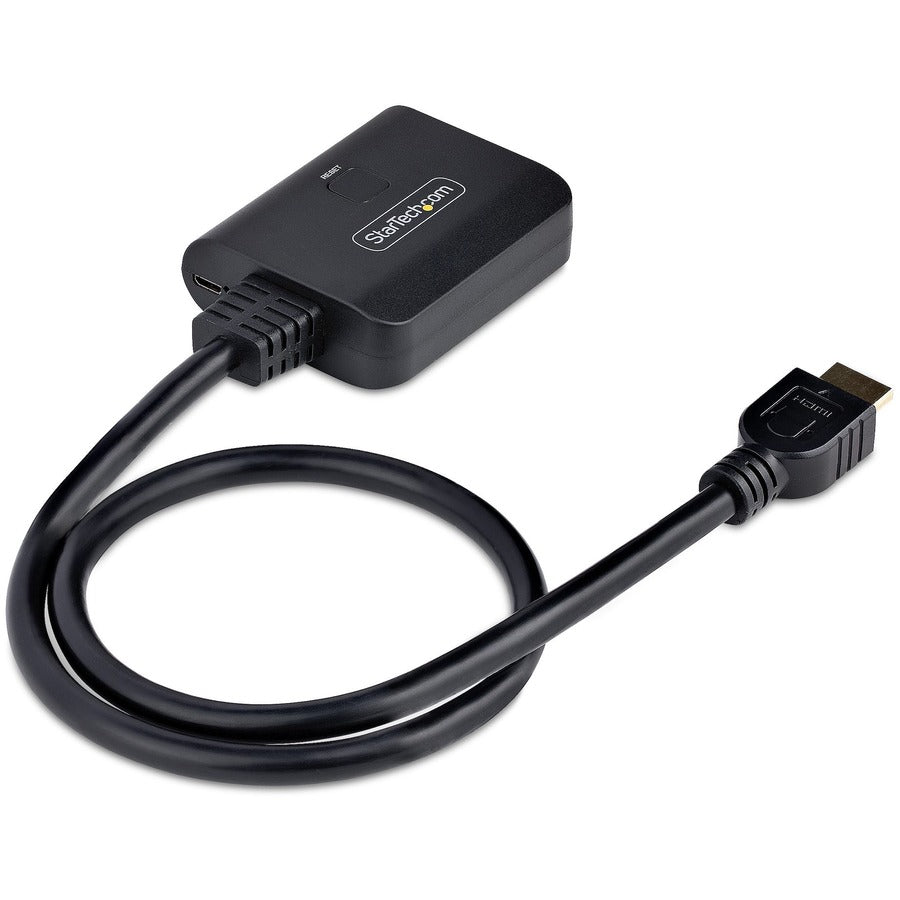 StarTech.com Répartiteur HDMI 2 ports, vidéo HDMI 2.0 4K 60 Hz, répartiteur HDMI 4K 1 entrée 2 sorties, répartiteur d'affichage/sortie HDMI 1x2, HDR/HDCP