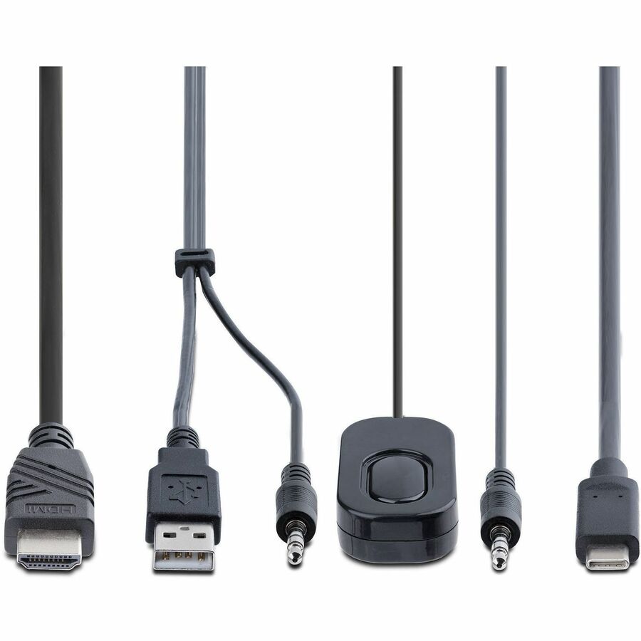 StarTech.com 2-Port Hybrid USB-C HDMI Cable KVM Switch, 4K 60Hz, Compact KVM with 6ft/1.8m USB-A & 4ft/1.2m USB-C Integrated Cables