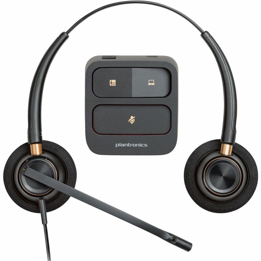 Poly EncorePro 520 with Quick Disconnect Binaural Headset TAA