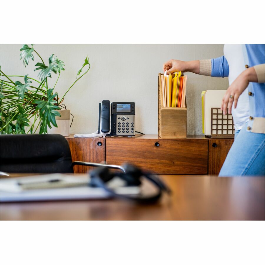 Poly Edge E350 IP Phone - Corded - Corded/Cordless - Wi-Fi, Bluetooth - Desktop, Wall Mountable - Black