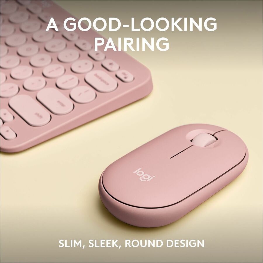 Logitech Pebble 2 Combo Wireless Keyboard & Mouse, Rose