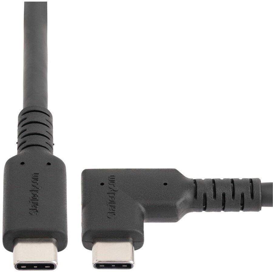 StarTech.com 1.6ft (50cm) Rugged Right Angle USB-C Cable, USB 3.2 Gen 2 (10 Gbps), USB C to C Data Transfer Cable, 100W PD, 4K 60Hz, 90 Degree USB-C Cable
