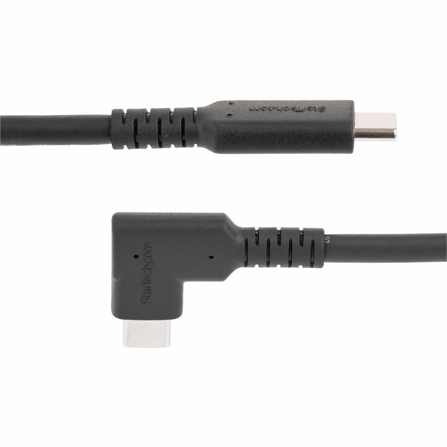 StarTech.com 1.6ft (50cm) Rugged Right Angle USB-C Cable, USB 3.2 Gen 2 (10 Gbps), USB C to C Data Transfer Cable, 100W PD, 4K 60Hz, 90 Degree USB-C Cable