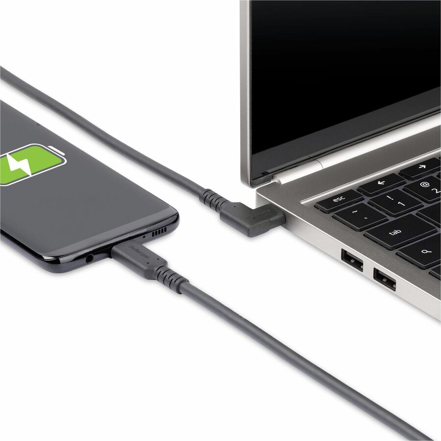 StarTech.com 3ft (1m) Rugged Right Angle USB-C Cable, USB 10 Gbps, USB C to C Data Transfer Cable, 100W PD, 4K 60Hz, 90 Degree USB-C Cable