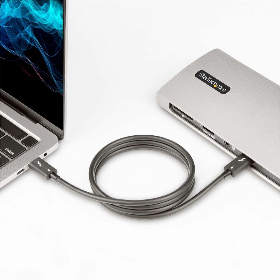 Câble Thunderbolt 4 StarTech.com de 1 m, 40 Gbit/s, PD 100 W, vidéo 4K/8K, certifié Intel, compatible Thunderbolt 3, USB 3.2 et DisplayPort