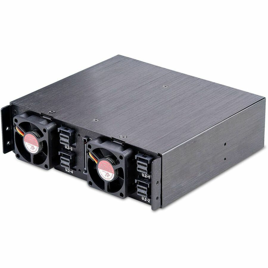 StarTech.com 4-Bay Backplane for U.2 Drives, Fits in a 5.25inch Bay, Mobile Rack for 2.5inch U.2 (SFF-8639) NVMe HDD/SSDs, Removable Trays