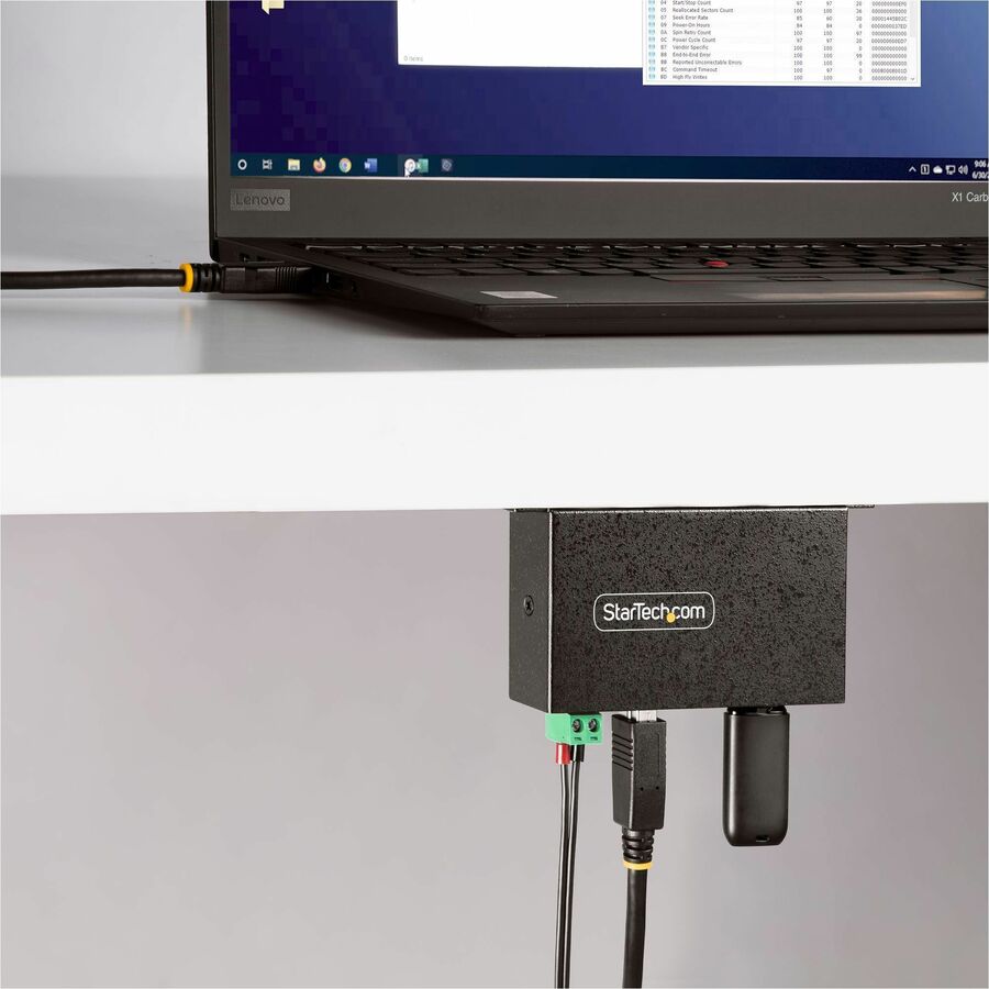 Hub USB géré StarTech.com 4 ports, boîtier industriel en métal robuste, protection contre les décharges électrostatiques et les surtensions, montage mural/de bureau/sur rail DIN, USB 5 Gbit/s
