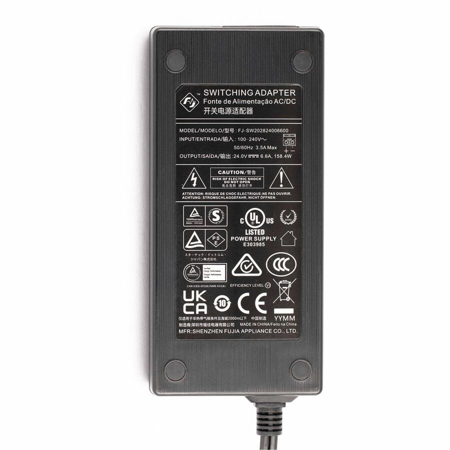 StarTech.com 160W Universal DC Power Adapter (24V/6.6A), External AC/DC Power Supply for USB Hubs, 2/3-Pin Terminal Blocks, International