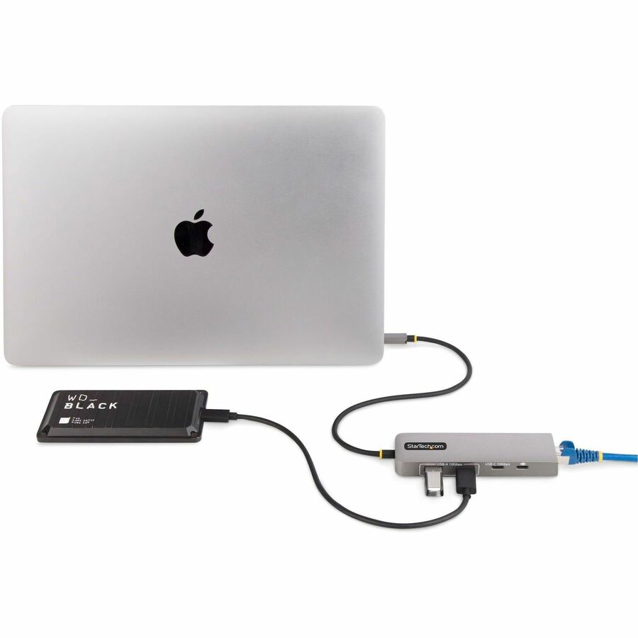 StarTech.com 3-Port USB-C Hub with 2.5 Gb Ethernet and 100W PD Passthrough - USB-C to 2x USB-A/1x USB-C, USB 3.2 10Gbps Type-C Adapter Hub