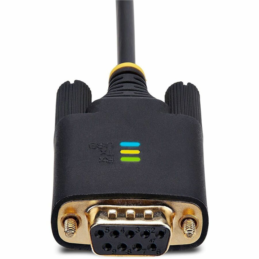 StarTech.com 10ft (3m) USB to Null Modem Serial Adapter Cable, COM Retention, FTDI, RS232, Changeable DB9 Screws/Nuts, Windows/macOS/Linux