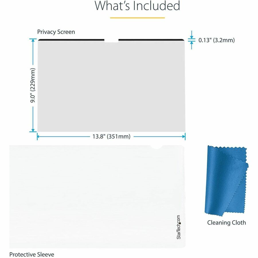 StarTech.com StarTech.com 16-inch MacBook Pro 21/23 Laptop Privacy Screen, Removable and Reversible Anti-Glare Blue Light Filter, Magnetic