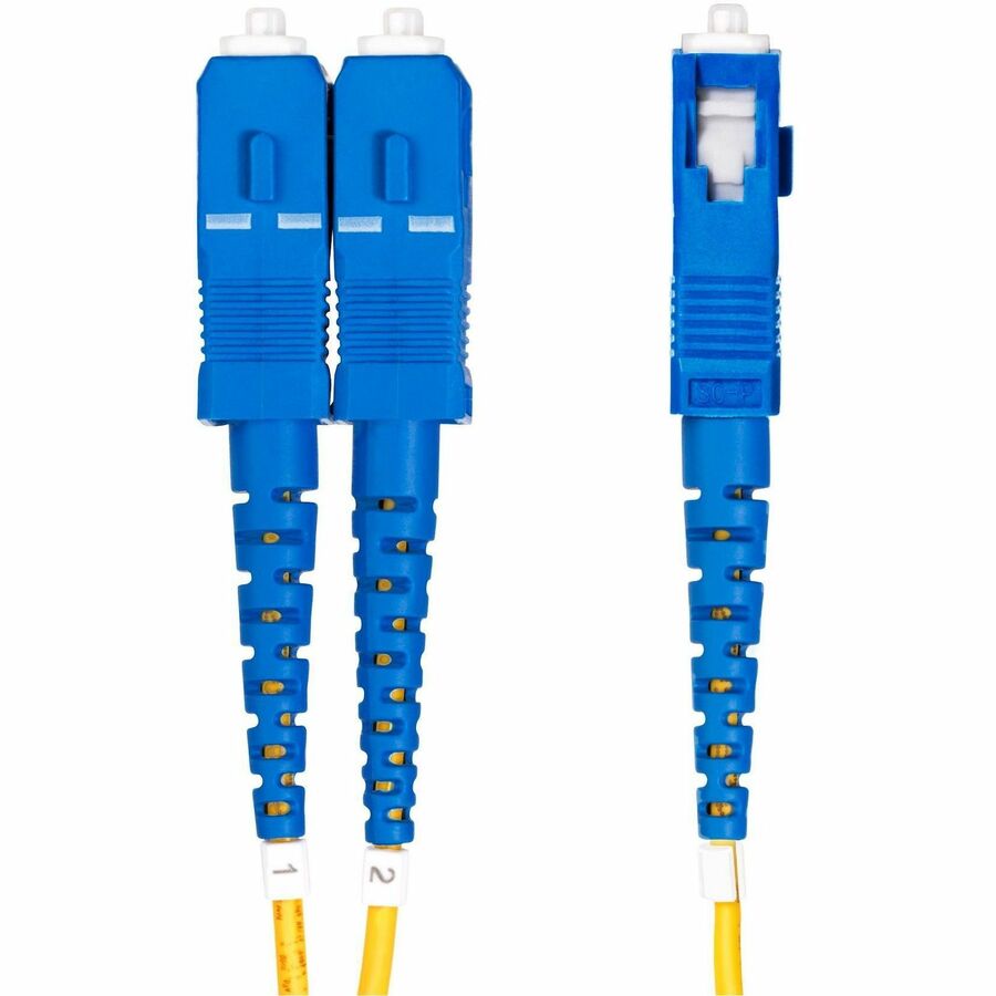 StarTech.com 15m (49.2ft) LC to SC (UPC) OS2 Single Mode Duplex Fiber Optic Cable, 9/125, 100G, Low Insertion Loss, LSZH Fiber Jumper Cord
