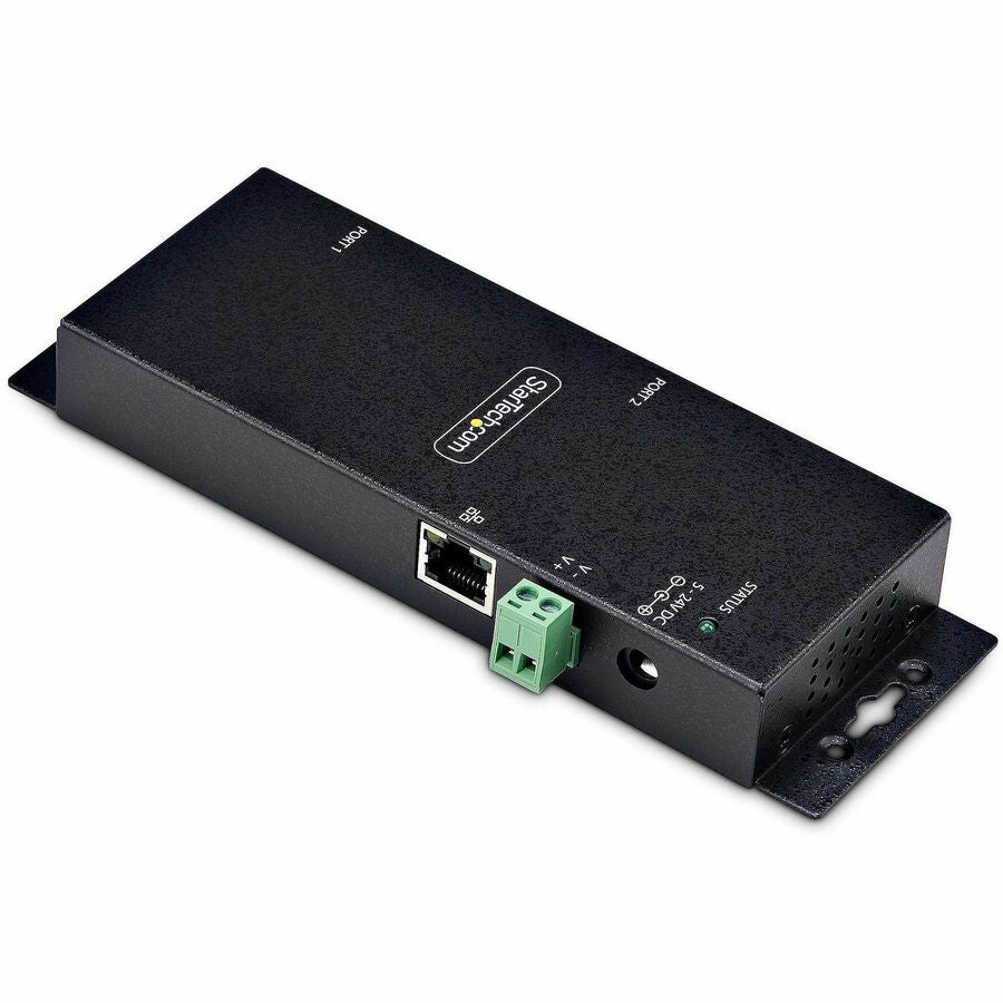 StarTech.com 2-Port Serial to Ethernet Adapter, IP Serial Device Server For Remote RS232 Devices, Wall/DIN Rail Mount, LAN To DB9 Converter