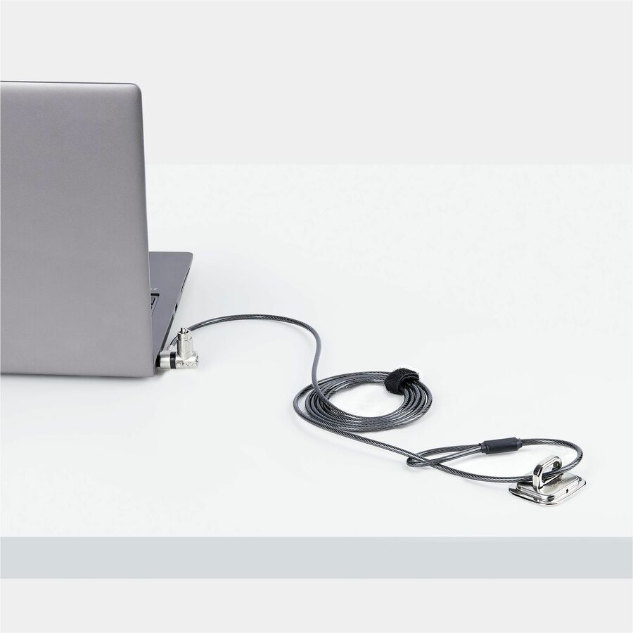 StarTech.com 3-in-1 Universal Laptop Lock 6.6ft, Master Keyed Locking Cable, Security Cable, Compatible w/Noble Wedge®/Nano/K-Slot
