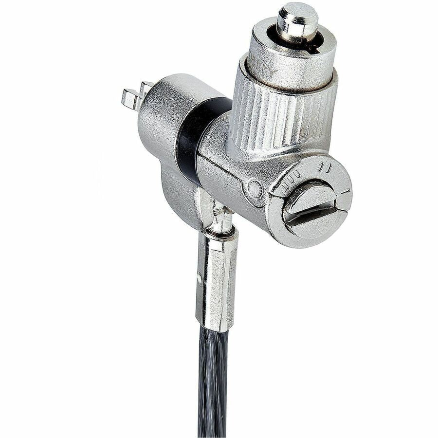 StarTech.com 3-in-1 Universal Laptop Lock 6.6ft, Master Keyed Locking Cable, Security Cable, Compatible w/Noble Wedge®/Nano/K-Slot