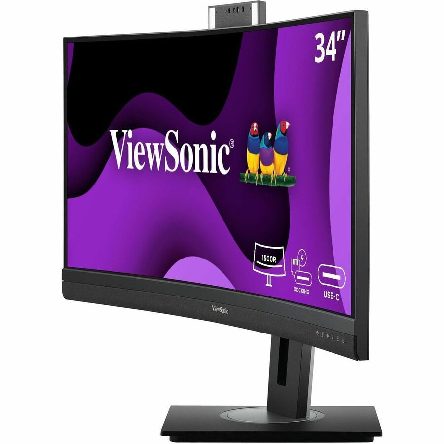 ViewSonic VG3457CV 34" Class Webcam UW-QHD Curved Screen LED Monitor - 21:9 - Black