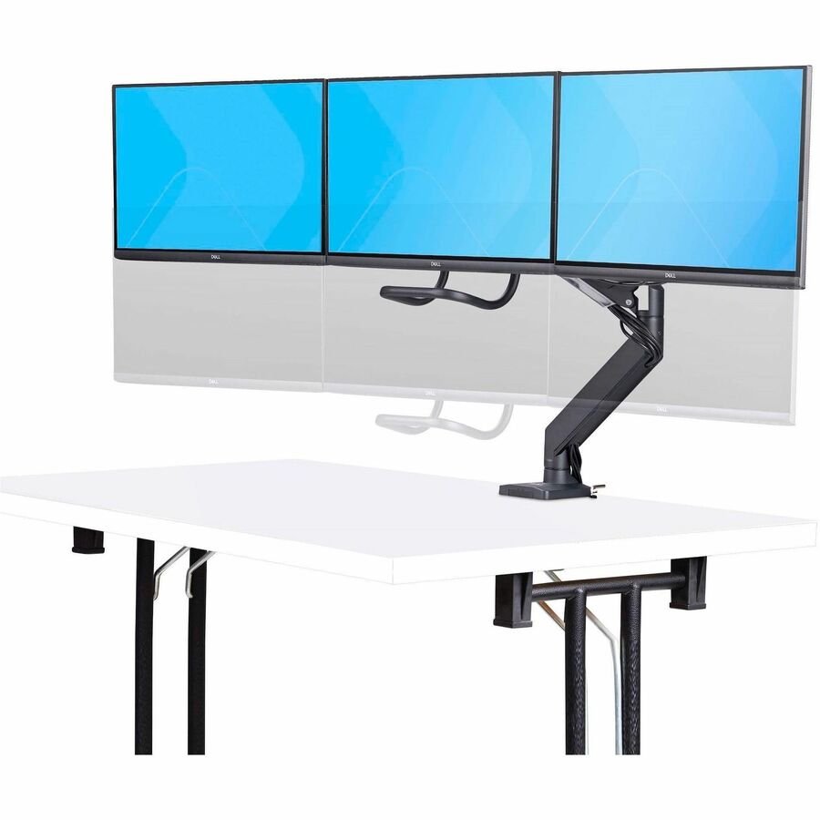StarTech.com Crossbar Triple Monitor Desk Mount For Up To 3x 27in Screens, VESA 75x75/100x100, Tool-Less Arm Adjustments, C-Clamp/Grommet