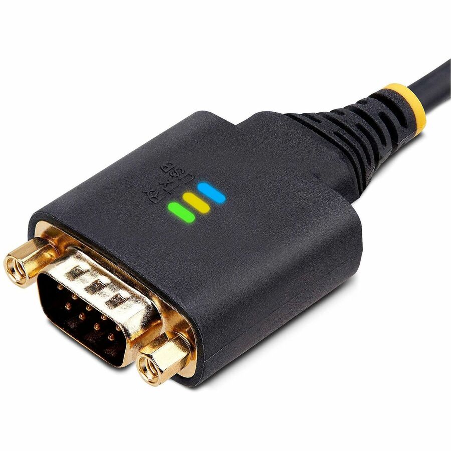 StarTech.com 6.6ft (2m) USB to Serial Adapter Cable, COM Retention, FTDI, DB9 RS232, Interchangeable DB9 Screws/Nuts, Windows/macOS/Linux