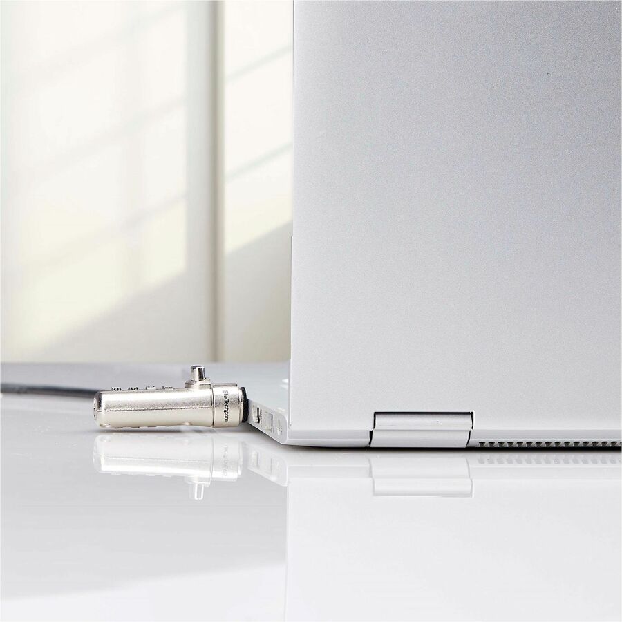 StarTech.com Slim Lock Nano Slot Compatible, 6.6ft (2m) Combination Locking Cable, Desk Anti-Theft Security For Laptop/Notebook Computer