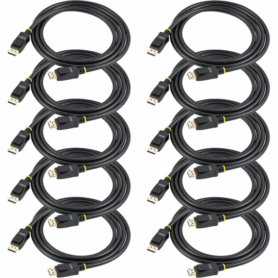 StarTech.com 10ft (3m) VESA Certified DisplayPort Cable - 10 Pack - DisplayPort 1.2 Cable with Latches, 4K 60Hz UHD - Latching DP Connectors