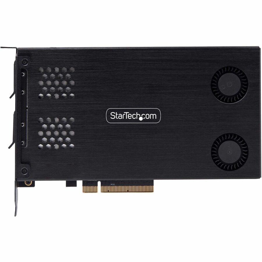 StarTech.com Rack amovible double baie SSD M.2 NVMe vers PCIe x8 ; bifurcation requise ; installation sans outil, baie de disque PCIe échangeable à chaud