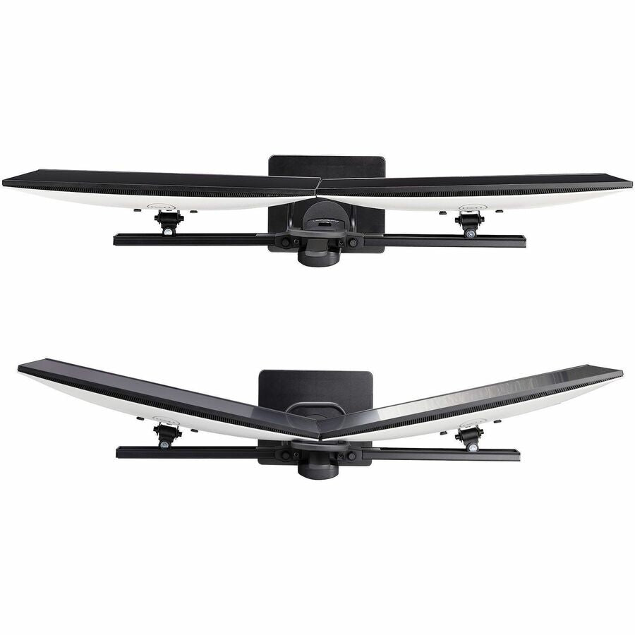 StarTech.com Crossbar Dual Monitor Desk Stand For 27inch Screens, Max Cap 26.4lb, VESA Mount 75x75/100x100, Toolless Height Adjustment