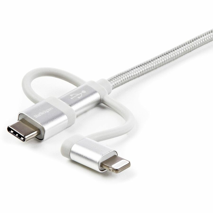 Câble de charge USB multi-ports StarTech.com de 1,8 m (6 pi), USB-A vers Lightning/USB-C/Micro-USB, certifié Apple MFi, gaine en nylon tressé ; câble de charge USB 3 en 1