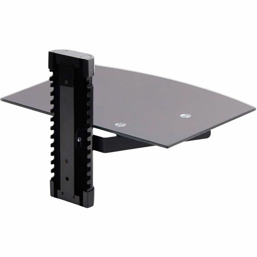 Étagère murale flottante StarTech.com, hauteur réglable pour équipement audiovisuel sous téléviseur, verre trempé noir