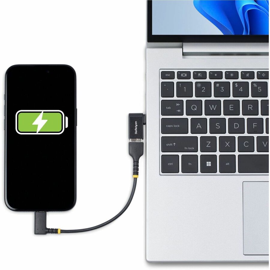 StarTech.com Right Angled USB-C to USB-A Adapter, USB 5Gbps, Compact USB-C Male to USB-A Female Adapter, Durable Metal Housing, M/F