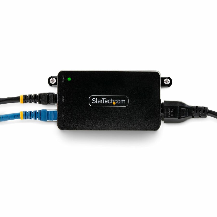 StarTech.com 1-Port 10Gbps Gigabit PoE++ Injector, 60W, 2.5/5/10G Ethernet/10/100/1000M, PoE++ (802.3af/at/bt), Wall Mountable, Unmanaged