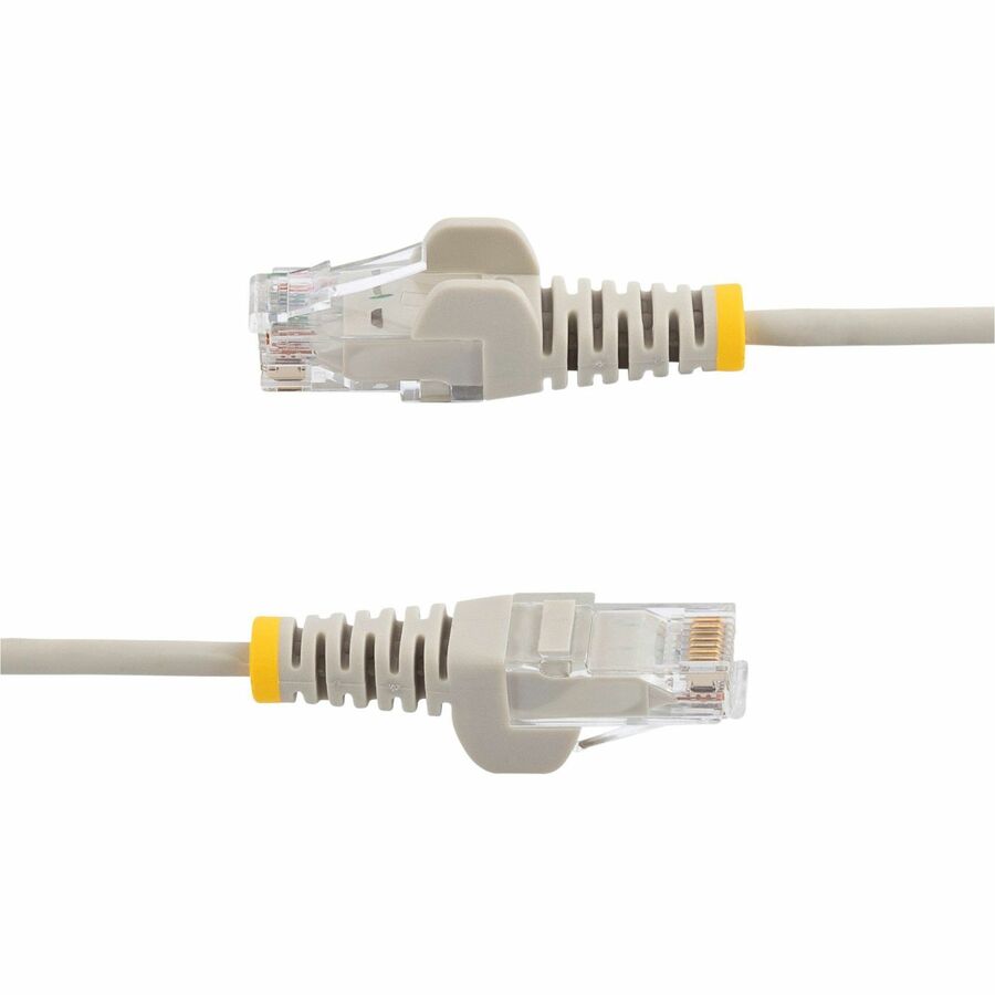 StarTech.com 25ft Gray Slim CAT6 Ethernet Cable, Slim Snagless RJ45, UTP, LSZH, 28AWG Bare Copper, Slim Network Patch Cord, Fluke Tested