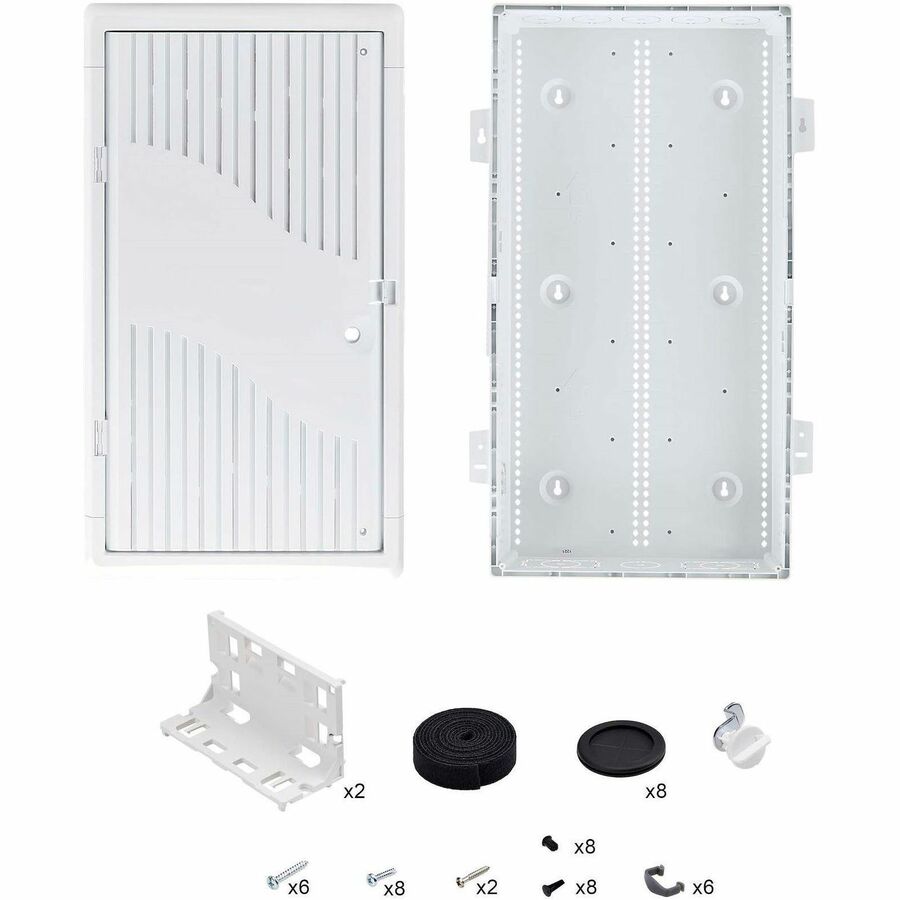 StarTech.com 28in Wall-Mount Media Enclosure, Cable Management Box for Network Distribution, Mounting Fixtures/Modules Included, White