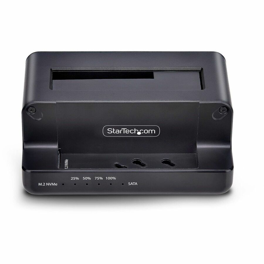 StarTech.com M.2 NVMe to 2.5/3.5" SATA Drive Duplicator, Dual Bay Standalone Cloner/Dock, Bidirectional NVMe to SATA/SATA to NVMe, TAA