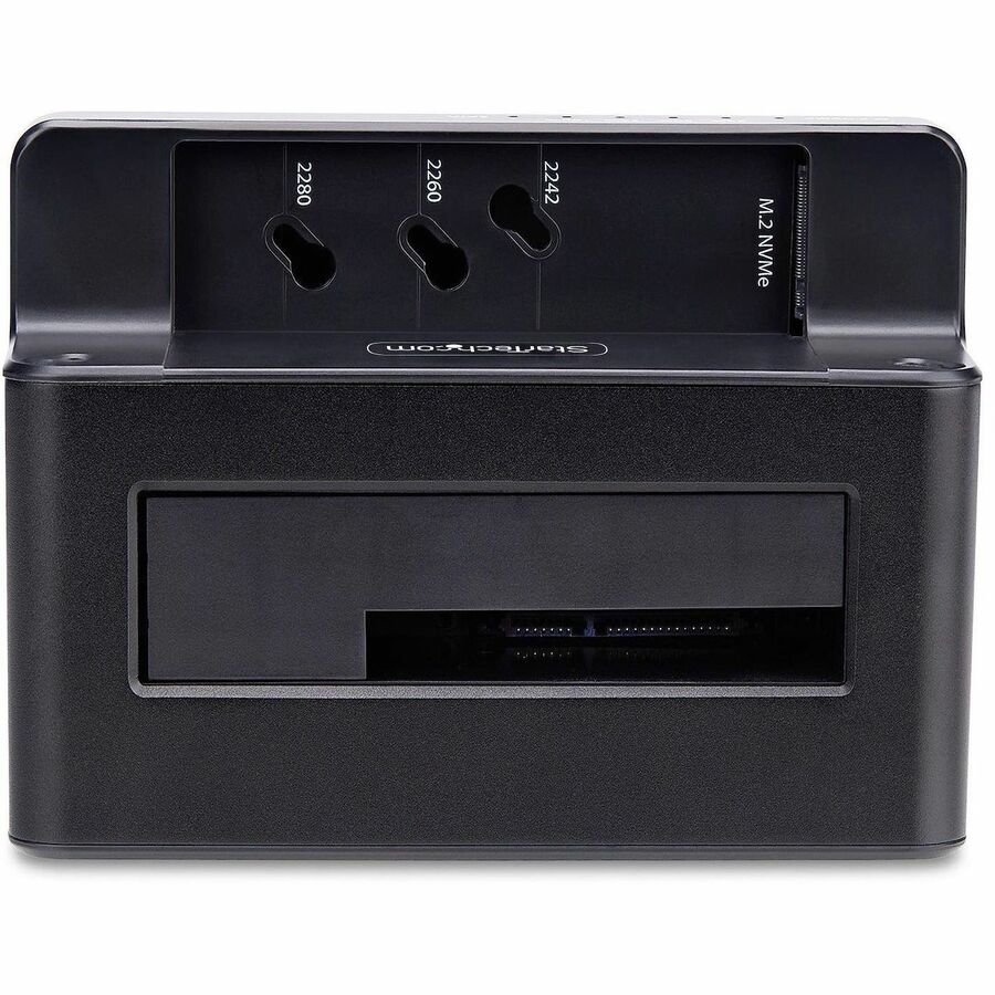 StarTech.com M.2 NVMe to 2.5/3.5" SATA Drive Duplicator, Dual Bay Standalone Cloner/Dock, Bidirectional NVMe to SATA/SATA to NVMe, TAA