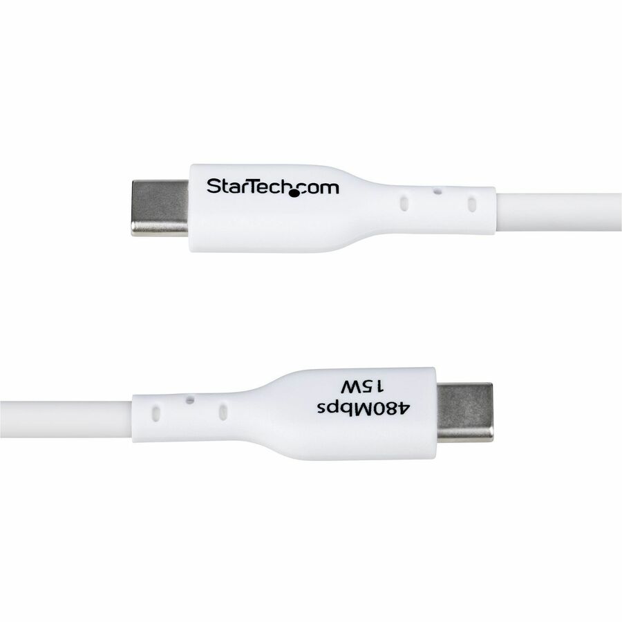StarTech.com 10ft (3m) USB-A to USB-C Charging Cable, Charge & Sync, 3A, USB 2.0, TPE Jacket - White USB Charging Cord