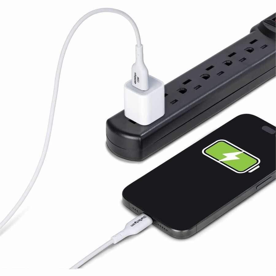 StarTech.com 10ft (3m) USB-A to USB-C Charging Cable, Charge & Sync, 3A, USB 2.0, TPE Jacket - White USB Charging Cord