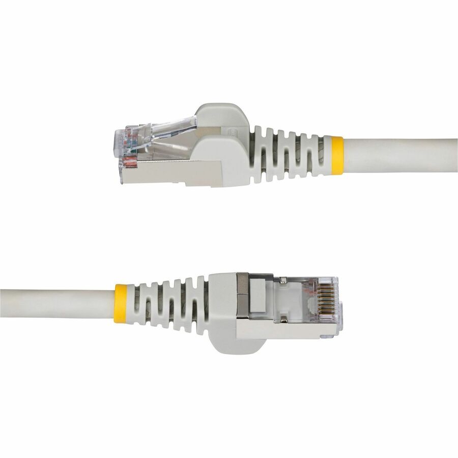 StarTech.com 6in Gray CAT6a Ethernet Cable, Snagless RJ45, 10G, 100W PoE, S/FTP, LSZH, 27AWG Pure Copper, 500MHz, Shielded Network Patch Cord