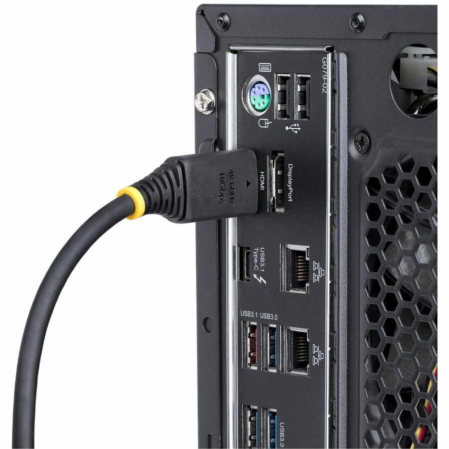 StarTech.com 3ft (0.9m) High Speed HDMI Cable with Gripping Connectors, 4K 60Hz/1440p 144Hz, 18Gbps, UHD HDMI 2.0 Cord, TPE Jacket