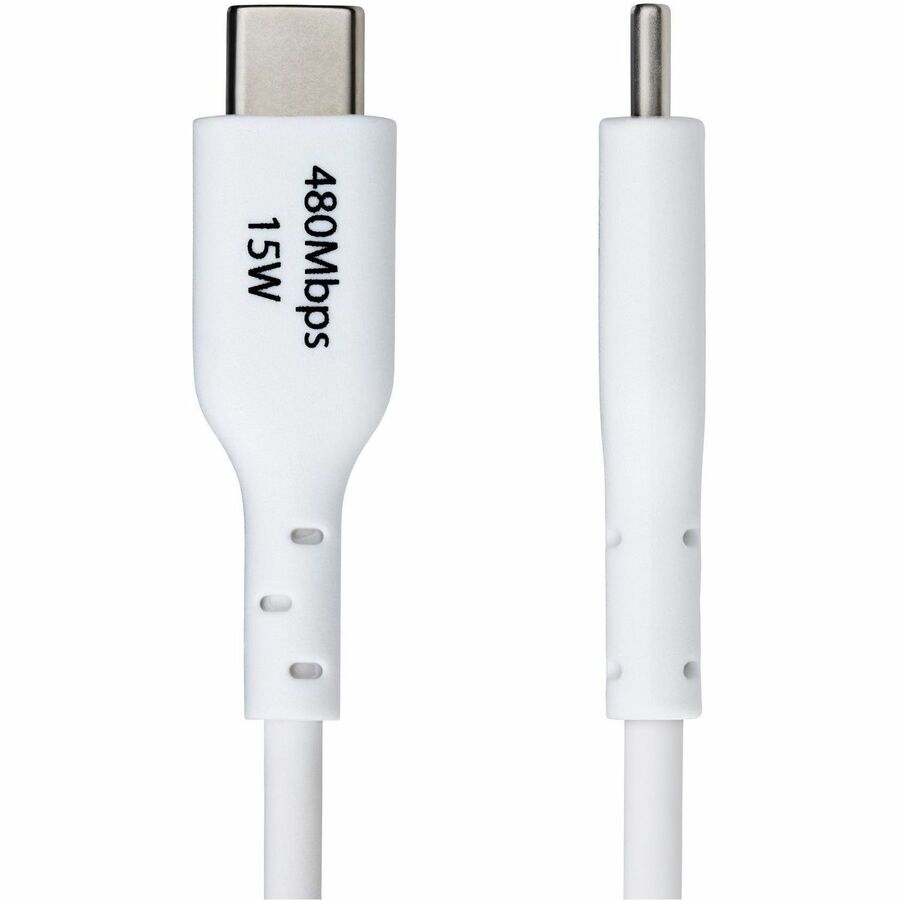 StarTech.com 3ft (91cm) USB-A to USB-C Charging Cable, Charge & Sync, 3A, USB 2.0, TPE Jacket - White USB Charging Cord