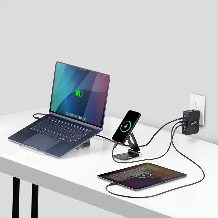 StarTech.com 140W USB-C Wall Charger, 3x USB-C/1x USB-A, PD 3.1 International GaN Power Adapter for MacBook Pro/Max/Dell XPS/Inspiron