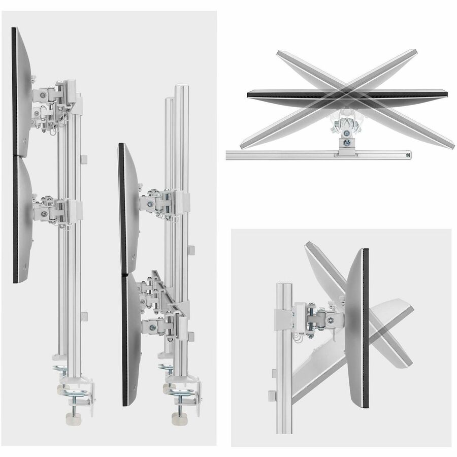 StarTech.com Six-Monitor Desk Mount with Crossbar, Up To 32-inch Computer Screens, Max 17.6lb (8kg) each, Dual Column, C-clamp/Grommet