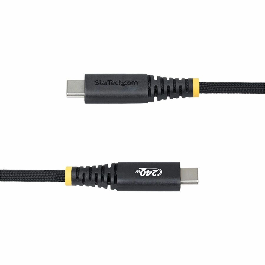 StarTech.com 3ft (91cm) USB-C Charging Cable, 240W PD EPR, Dual-Layer Silicone/Braided Jacket, Rugged USB 2.0 Laptop Charge Cord, USB-IF