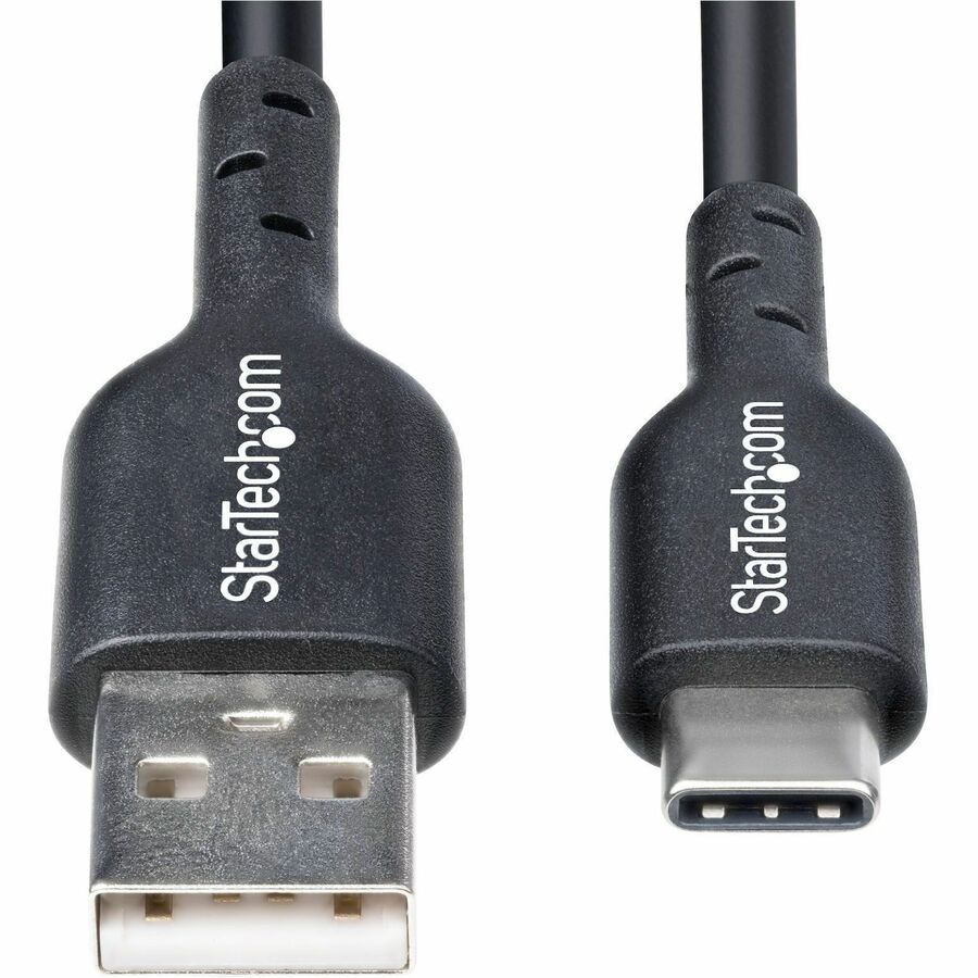 StarTech.com 6in (15cm) USB-A to USB-C Charging Cable, Charge & Sync, 3A, USB 2.0, TPE Jacket - Black USB Charging Cord