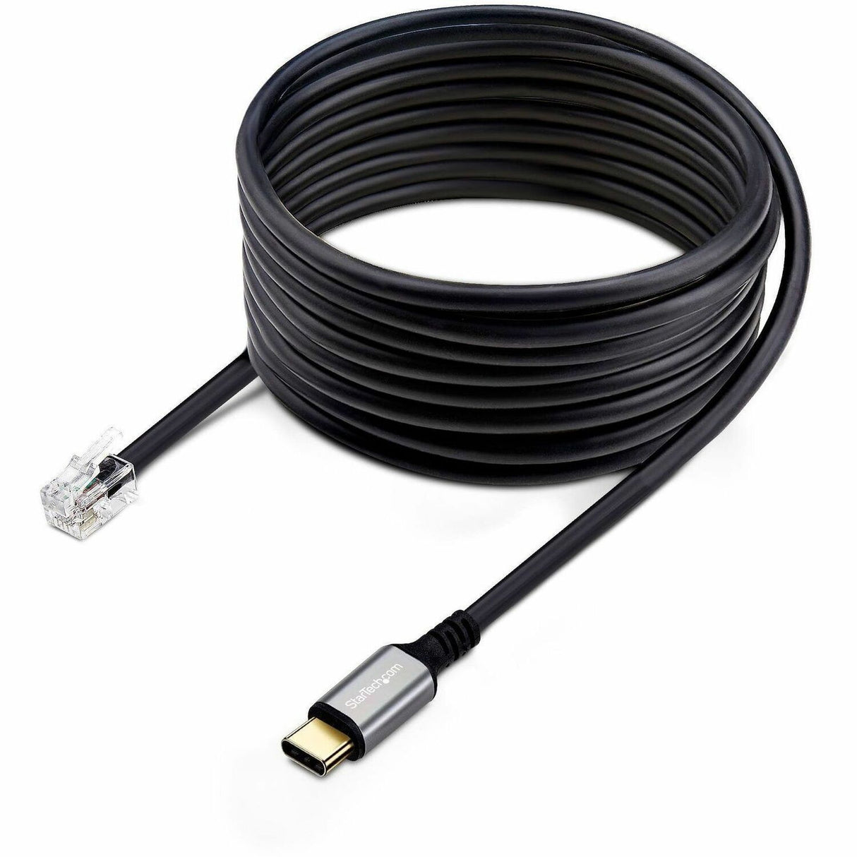 StarTech.com USB-C to RJ9 Adapter for Office Phone Handset or Wired/Wireless Headset, Use Landline Hardware, 6ft (1.8m), Laptop/Desktop