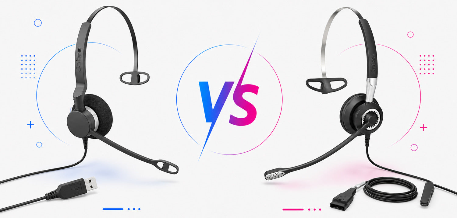 Jabra BIZ 2300 USB vs BIZ 2400 II QD: USB vs QD Headset for Work