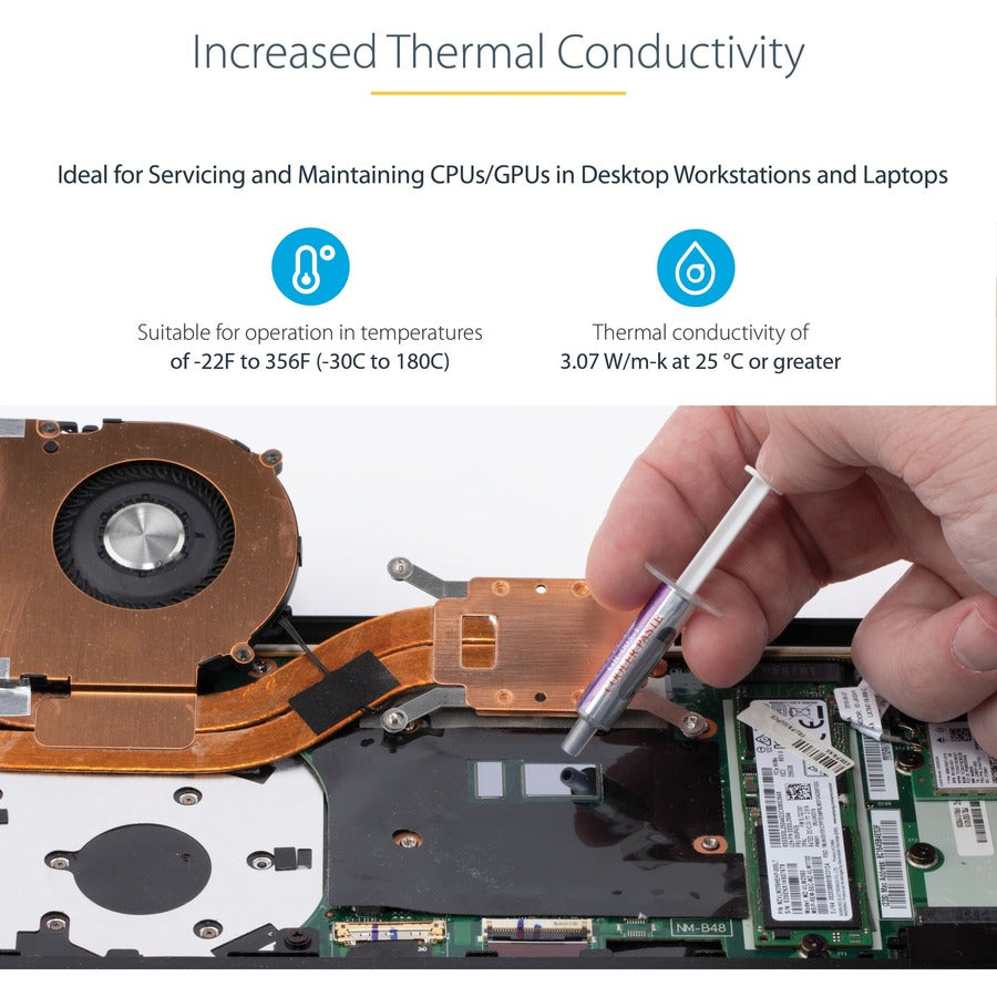 Pâte thermique StarTech.com, 1,5 g, composé de dissipateur thermique à base d'oxyde métallique, seringues refermables, pâte pour processeur
