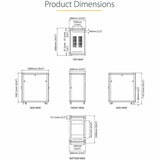 StarTech.com 4-Post 22U Server Rack Cabinet, 19" Data Rack Cabinet for Computer / IT Equipment, Home Network Rack, Half Height Server Rack