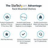 Étagère pour rack de serveur 2U StarTech.com - Plateau de montage en rack cantilever fixe de 40,6 cm de profondeur pour boîtier de données/audiovisuel/réseau de 48,3 cm (19 pouces) avec écrous cage et vis